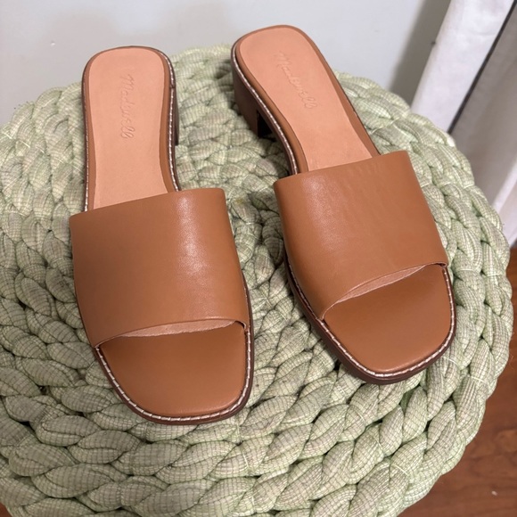 Madewell The Cassady Mule Tan Desert Camel Leather Slip On Low Heel Sandals NWOB - Picture 5 of 11
